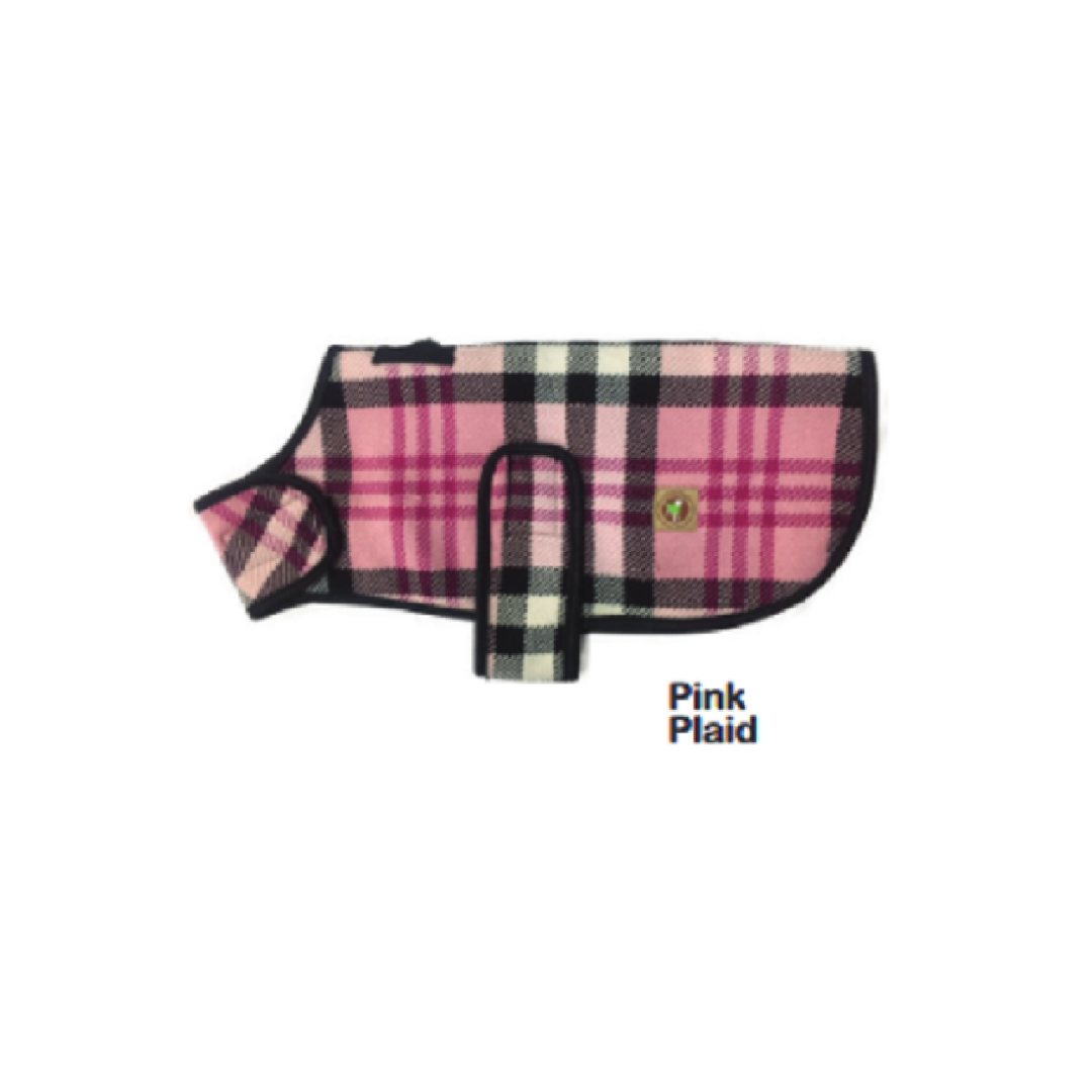 Chilly Dog - Pink Plaid Blanket Dog Coat