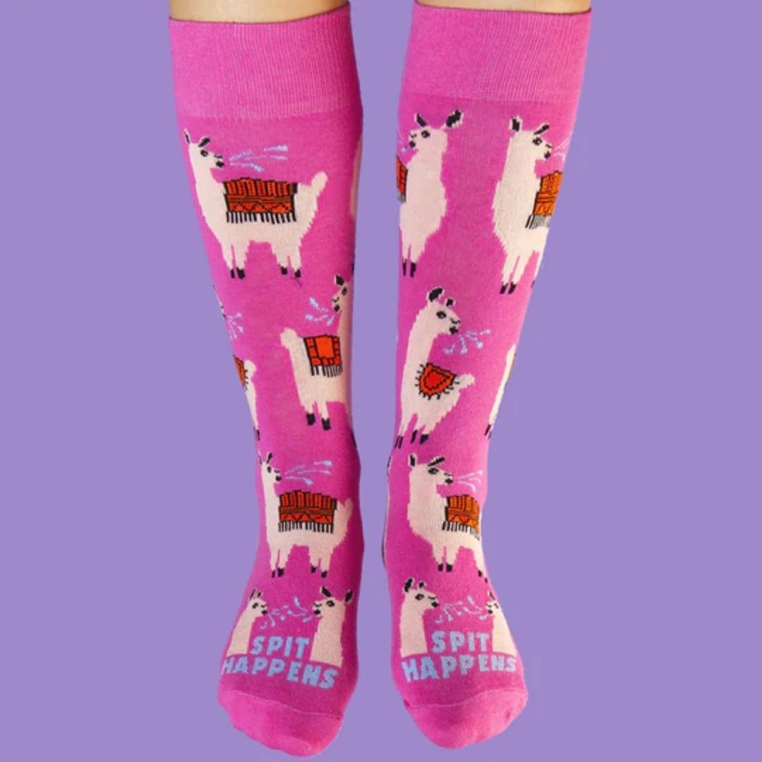 Freaker USA - Spit Happens Pink Llama Socks