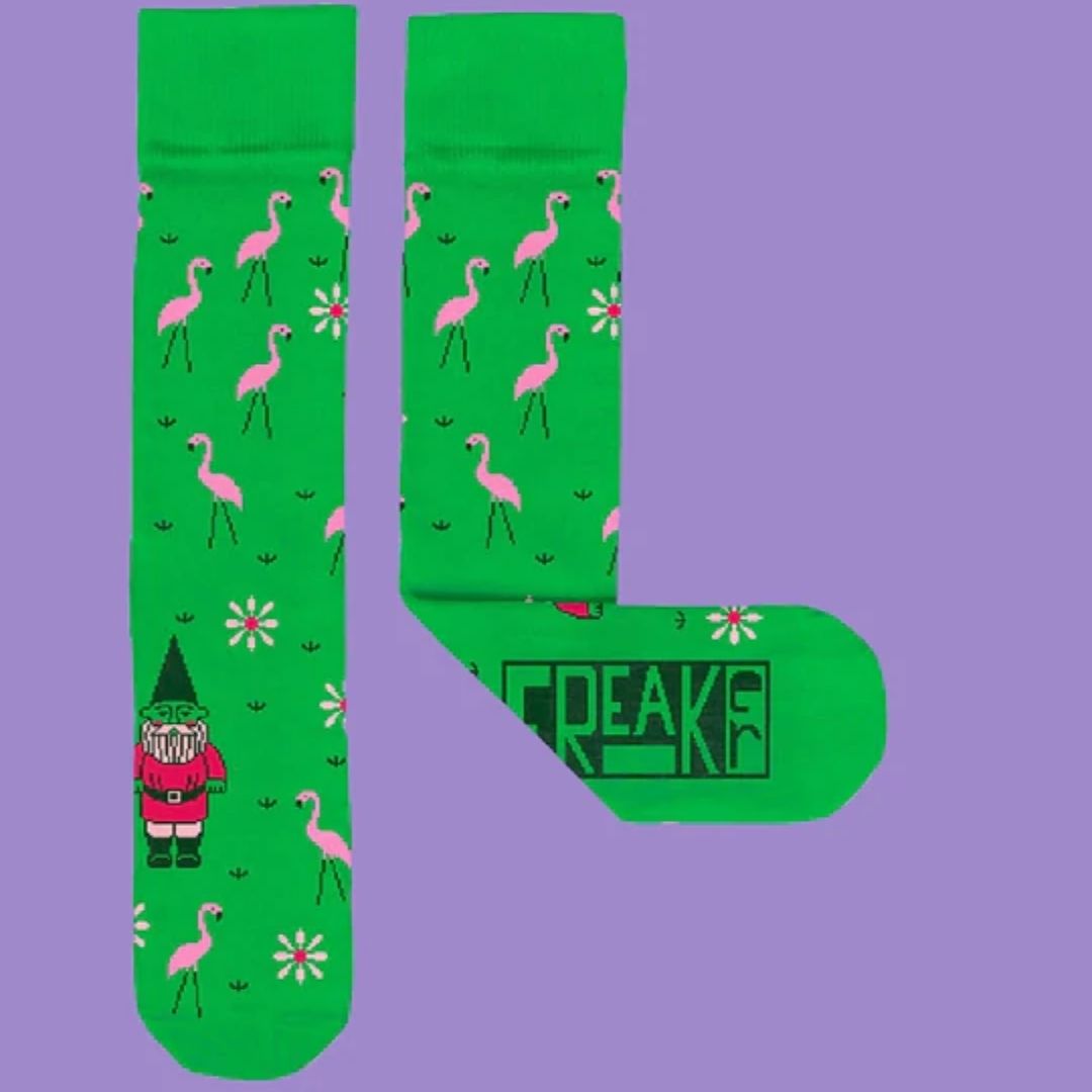 Freaker USA - Garden Party Gnome and Flamingo Socks- Freaker USA