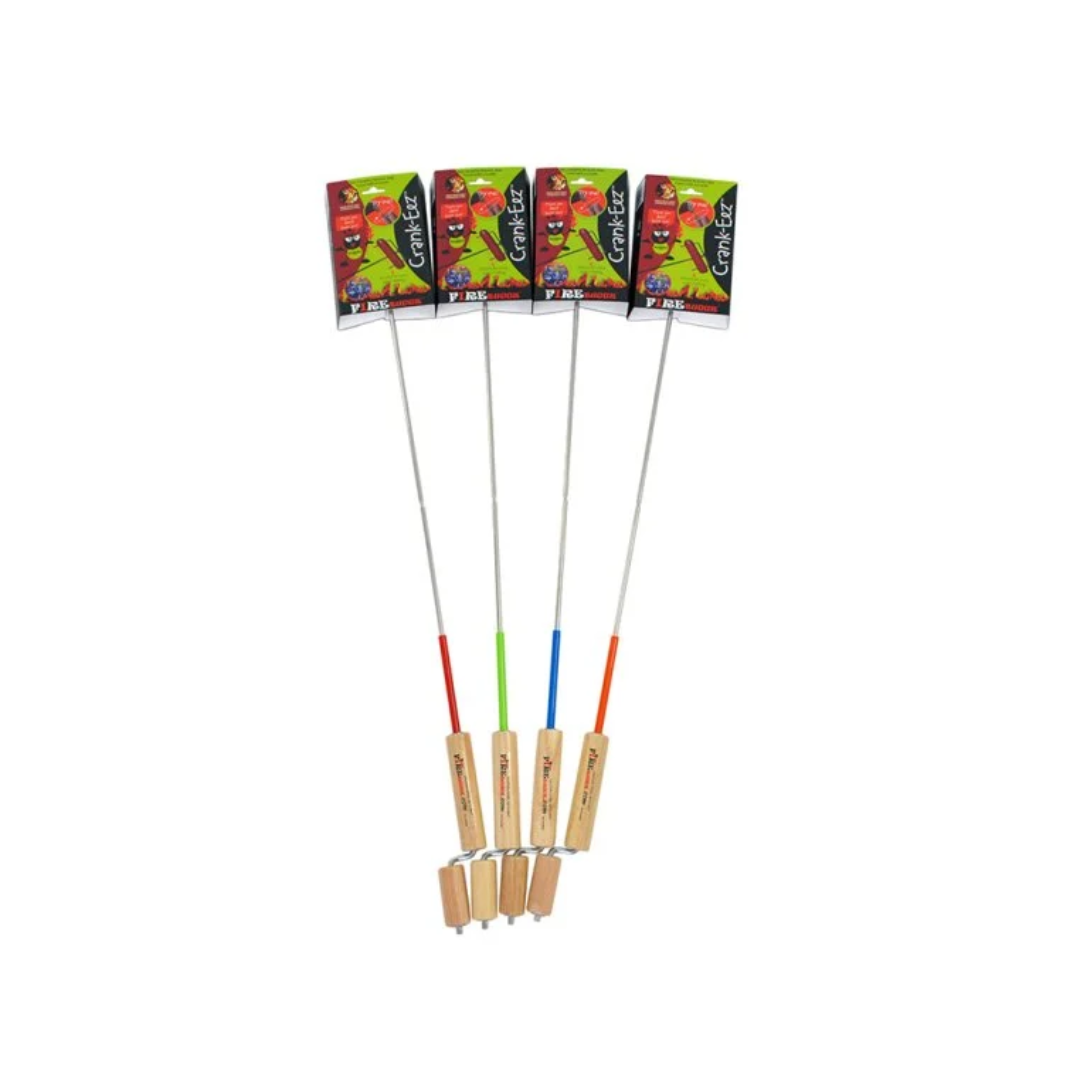 campfire fishing pole roaster FireBuggz Crank-Eez Campfire Roaster