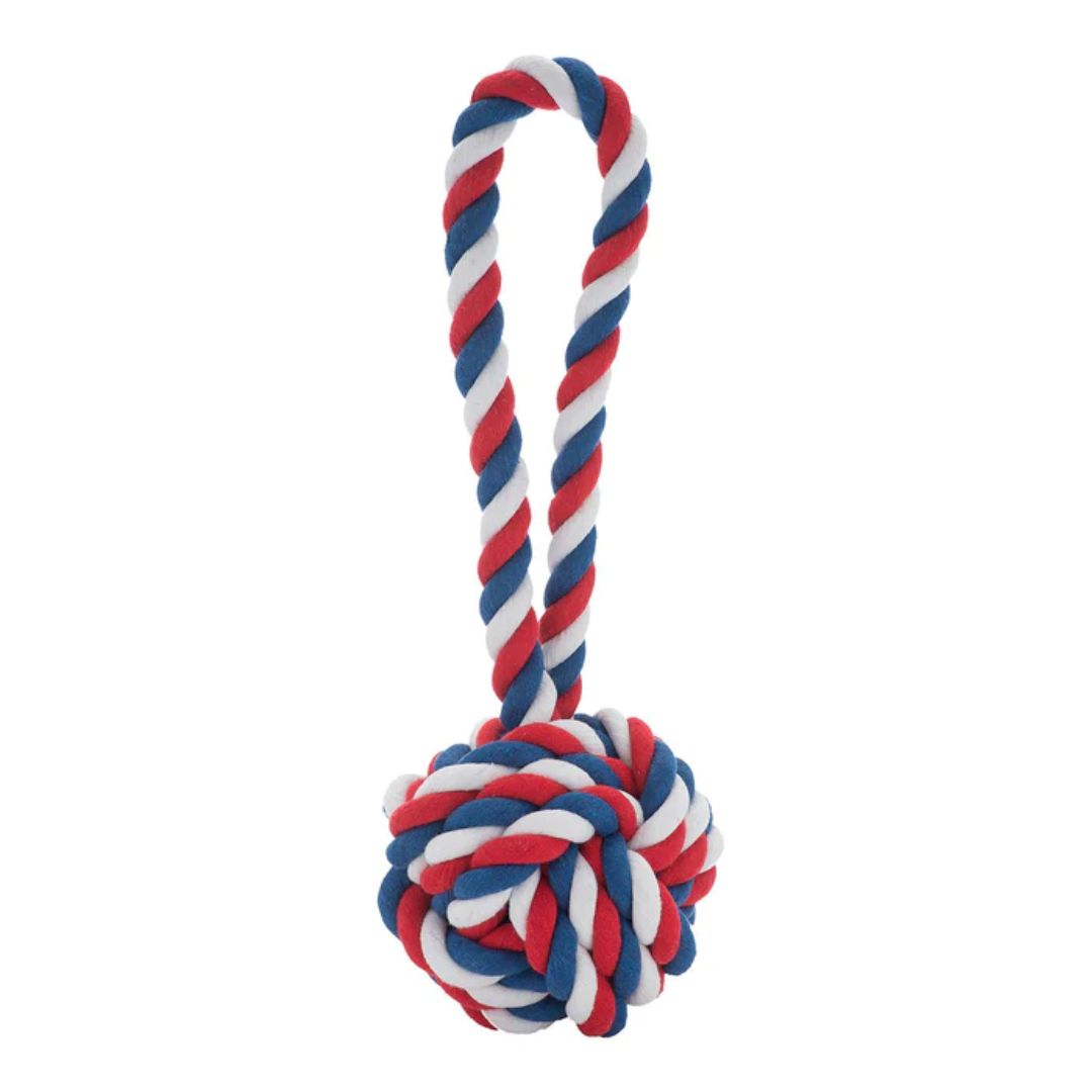 Jax & Bones - Dog Toy Red, White, & Blue Knot Rope