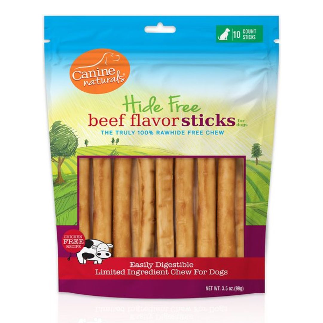 Canine Naturals - Hide Free 5-inch Beef Flavor Stick Dog Chew