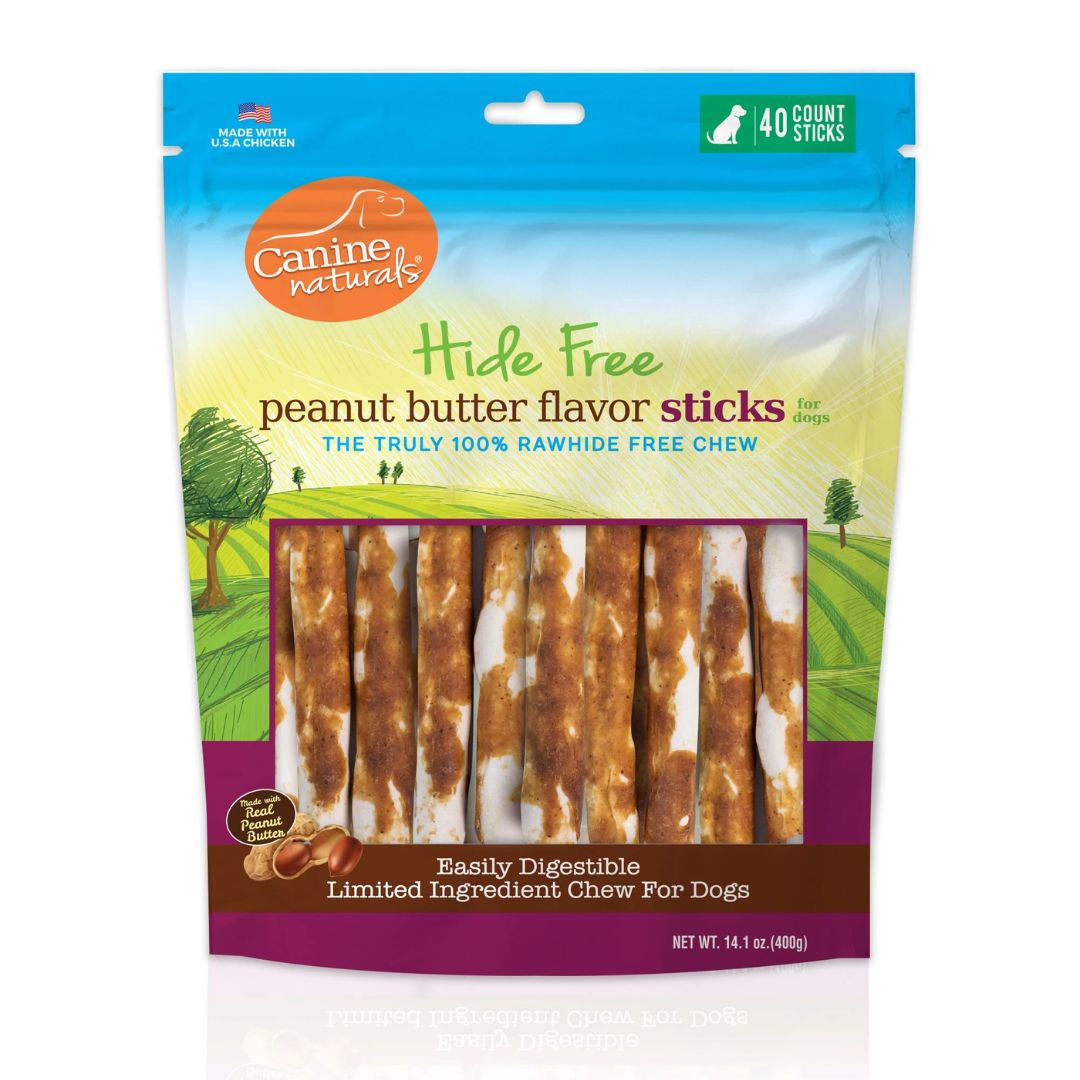 Canine Naturals - Hide Free Peanut Butter Flavor Stick Dog Chew Treat