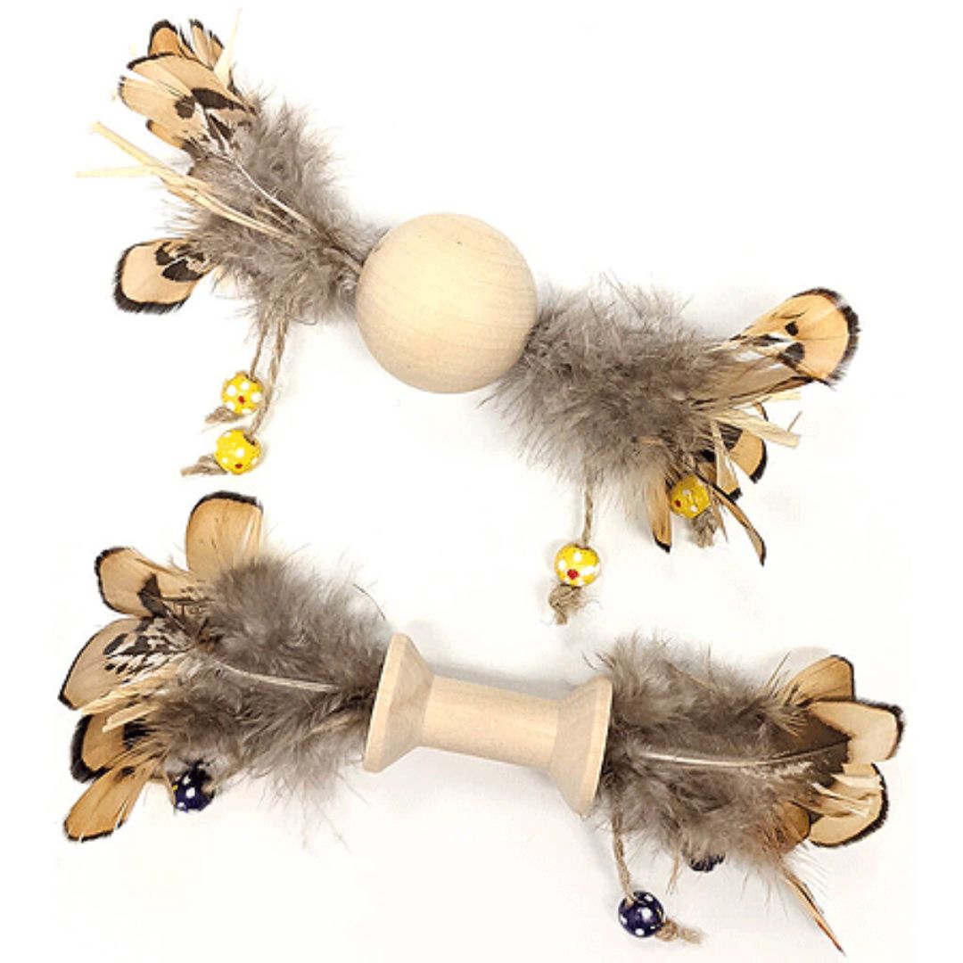 Spot Ethical Love The Earth Wood & Feather Cat Toy