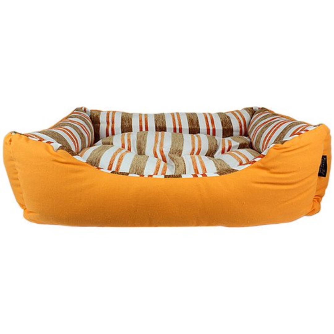 Parisian Pet - Canvas Striped Bed - Orange