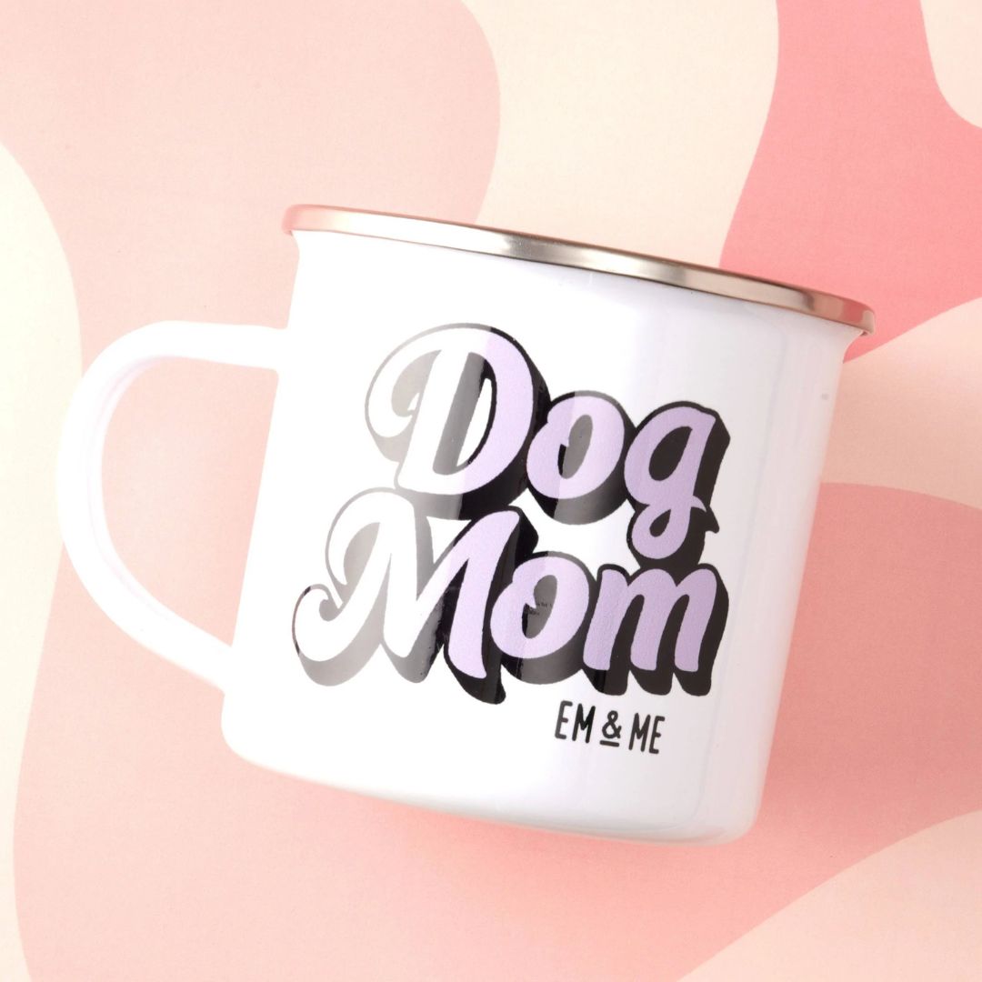 Em and Me Studio - Dog Mom Enamel Mug