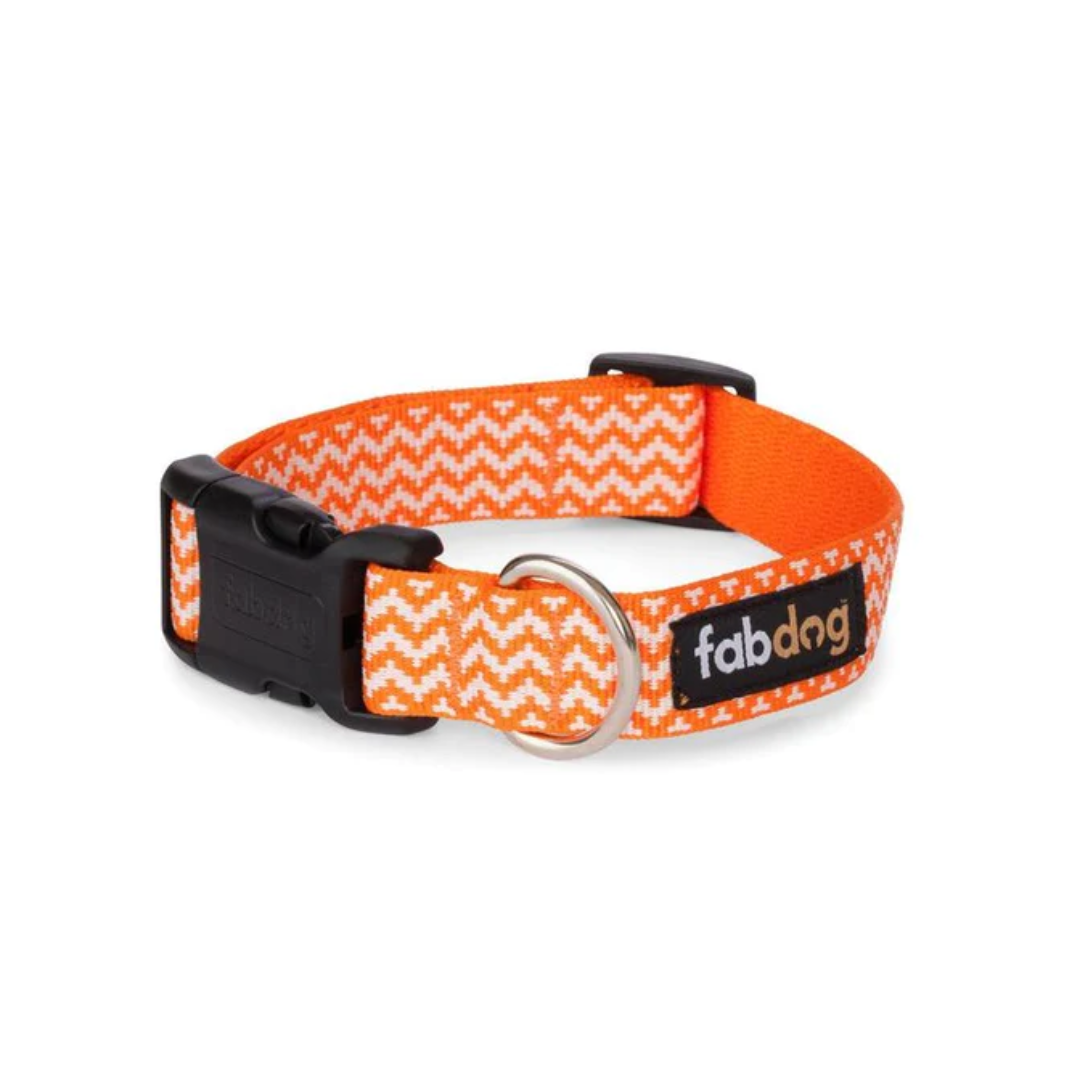 Fab Dog Orange Chevron Dog Collar