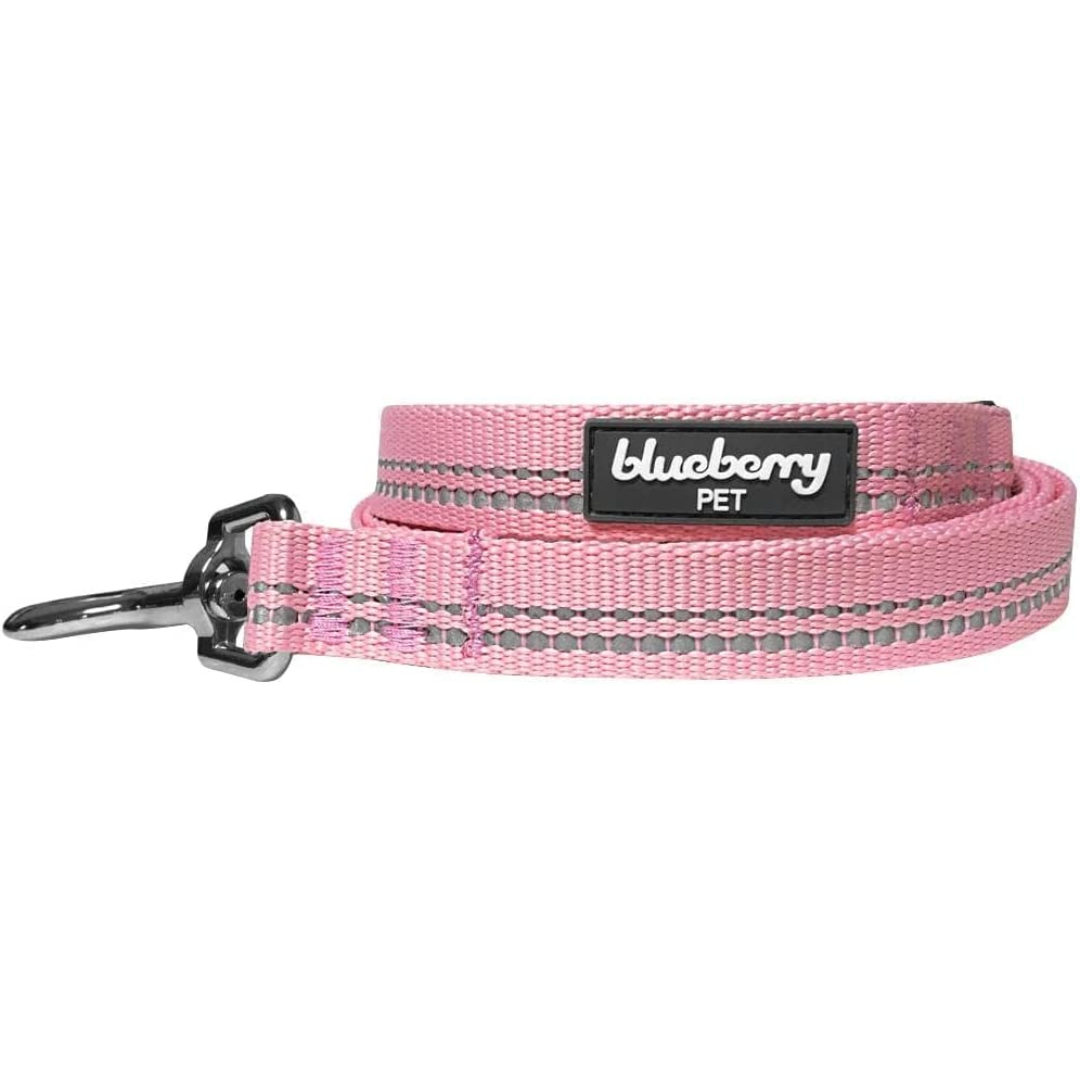 Blueberry Pet - Baby Pink | 3M Reflective Neoprene Padded Dog Leash