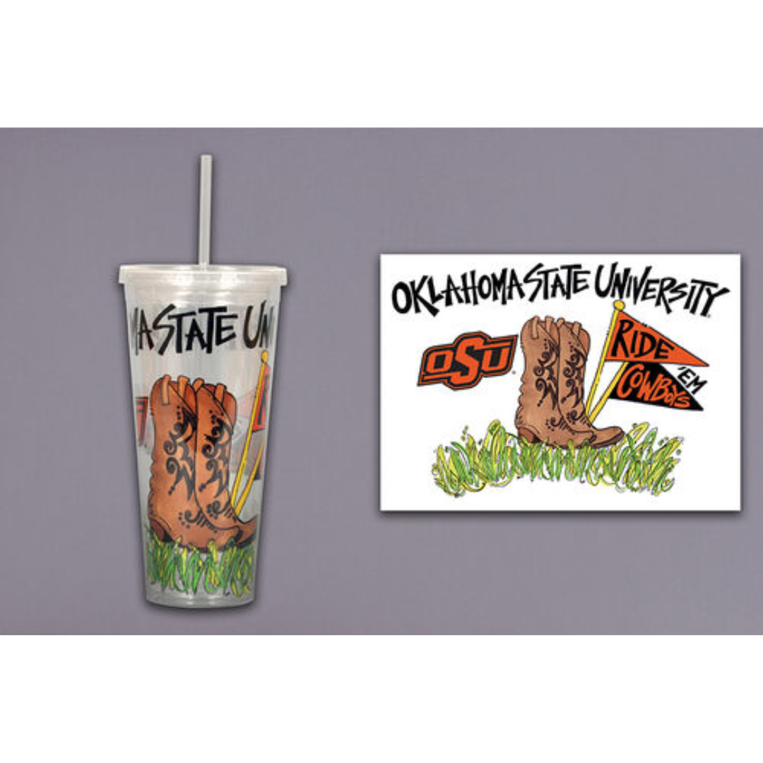 Magnolia Lane - Oklahoma State Tumbler with Lid & Straw