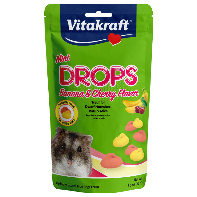 Vitakraft - Mini Drops Small Animal Banana & Cherry Flavor Treat
