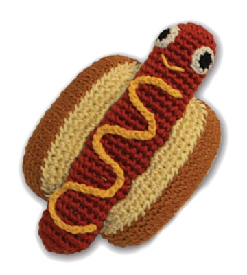 Mirage Pet Product - Knit Knacks Hotdog Organic Cotton for Small Dogs