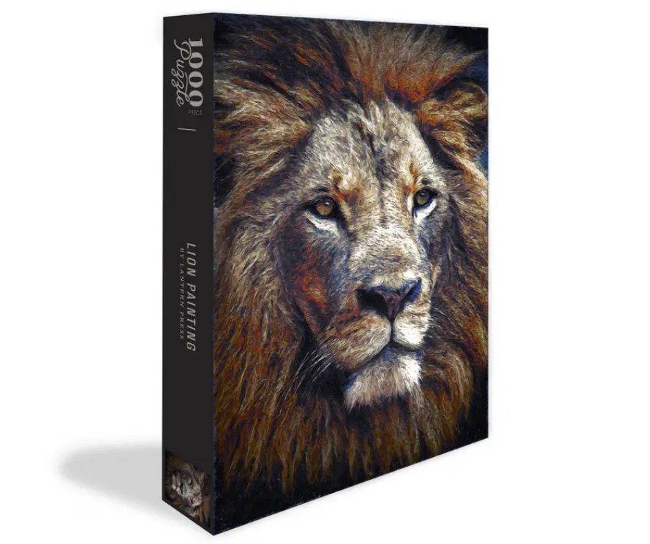 Lion, Van Gogh Style, 1000 piece jigsaw puzzle – Lantern Press