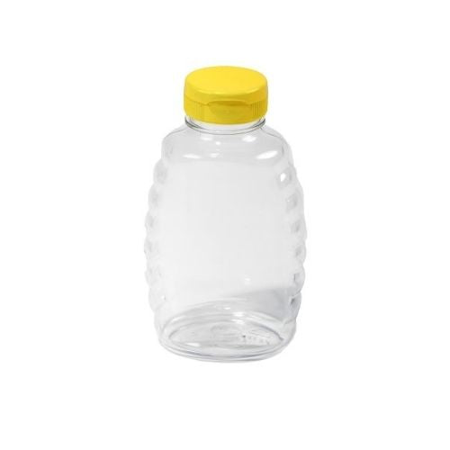 Plastic Skep-style Jar Honey Bottle with Lid - 16 ounce - 12 pack-Southern Agriculture
