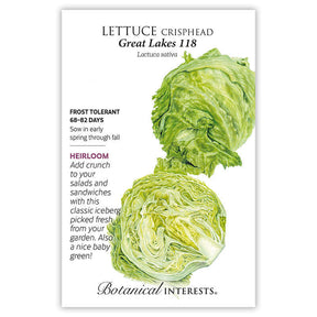Botanical Interests, Inc. - Great Lakes 118 Crisphead Lettuce Seeds