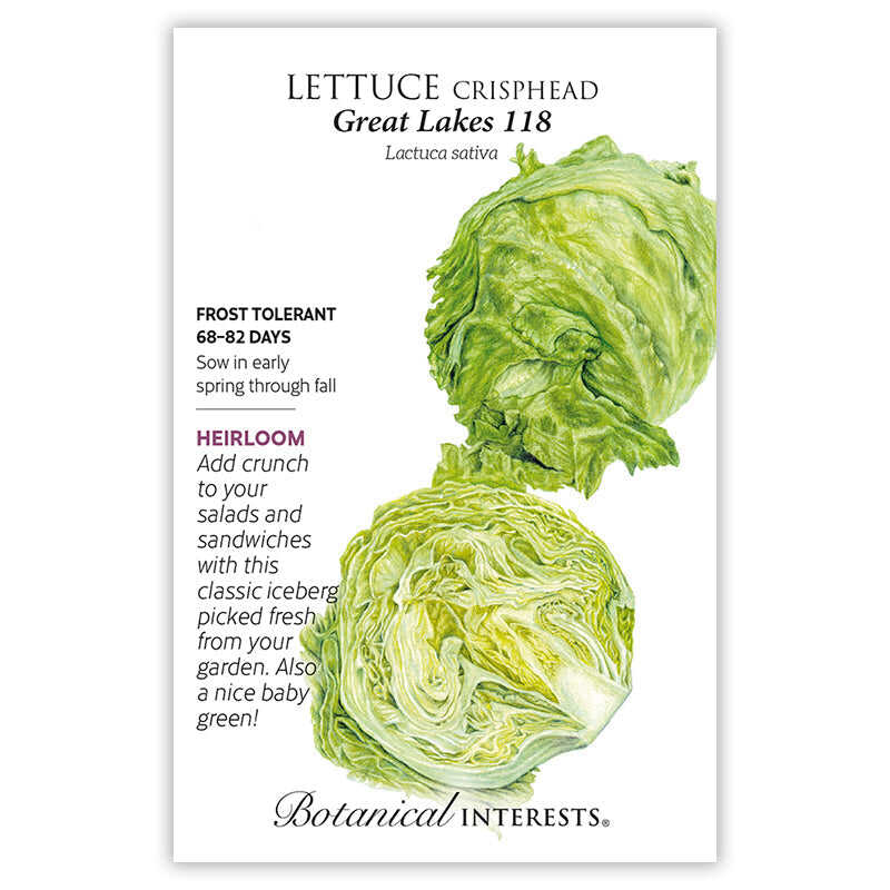 Botanical Interests, Inc. - Great Lakes 118 Crisphead Lettuce Seeds