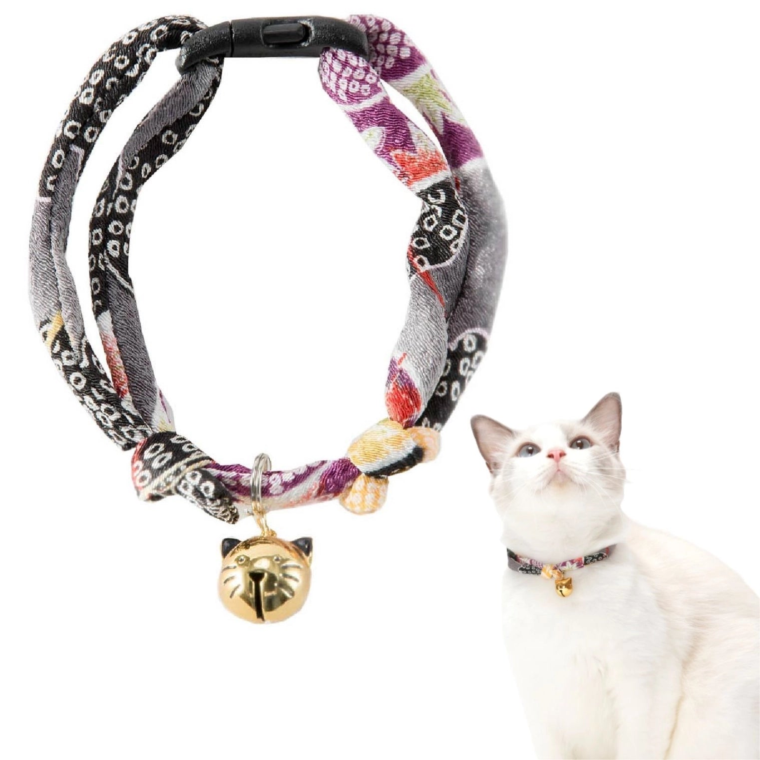 Cat Collar Chirimen Fireworks