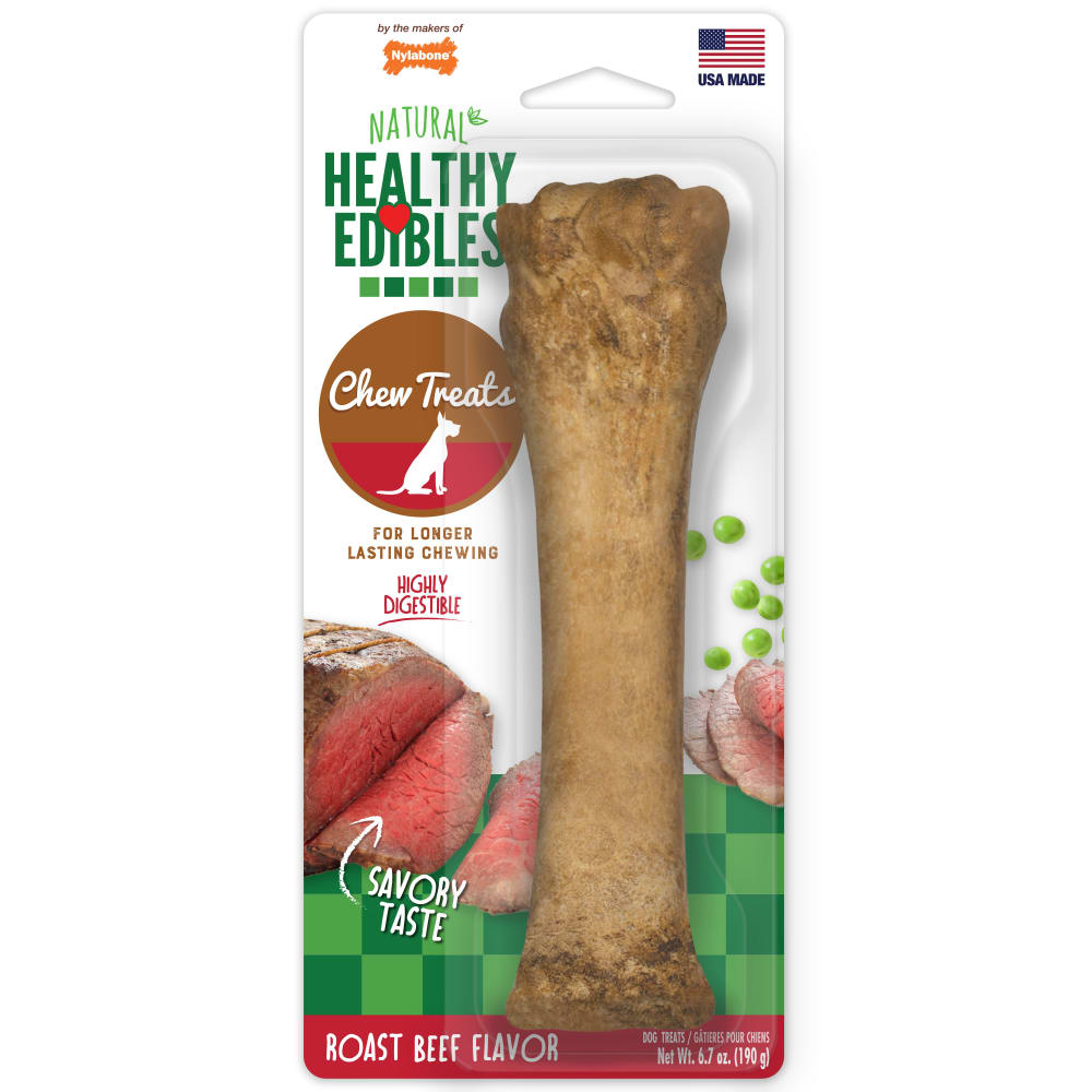 Nylabone - Healthy Edibles Roast Beef Flavor Bone Dog Treats Souper