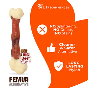 Nylabone - Dura Chew Femur Alternative	Alternative Chew Toy Beef Flavor