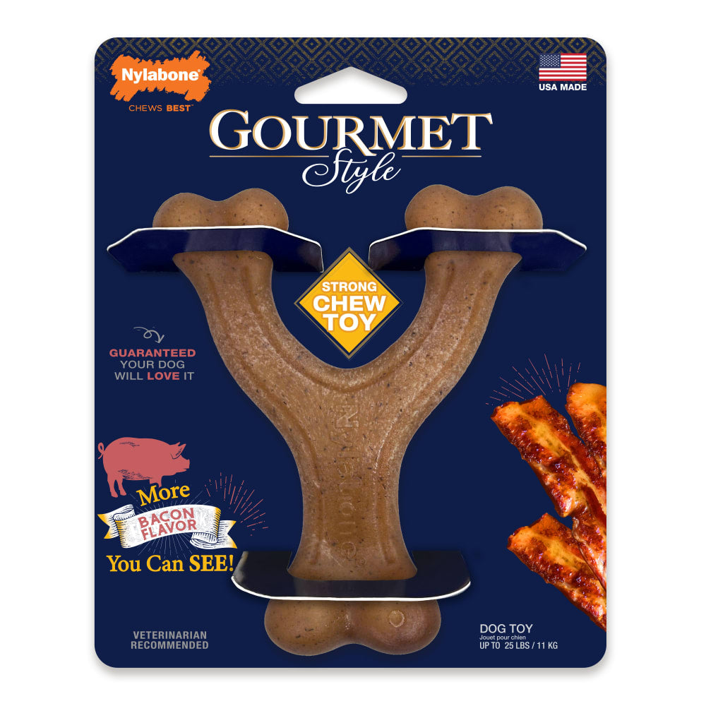Nylabone - Gourmet Wishbone Bacon Regular Strong Chew