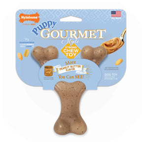 Nylabone - Gourmet Style Puppy Wishbone PB & Femur Bone Bacon