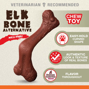 Nylabone - Dura Chew Elk Bone Alternative Chew Toy Venison Tenderloin