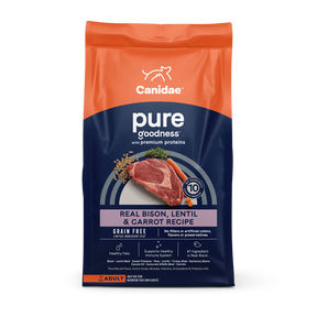 Canidae Grain Free PURE - All Breeds, Adult Dog Real Bison Limited Ingredient Recipe Dry Dog Food
