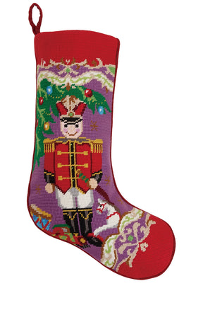 Stocking Xmas Soldier Needlepoint Embroidered