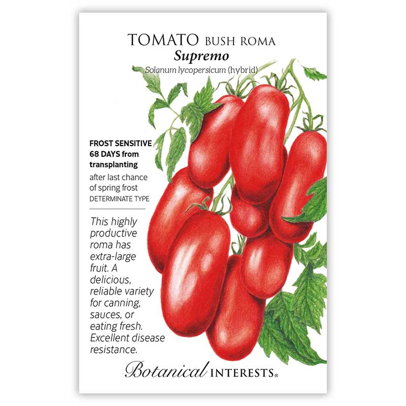 Botanical Interests, Inc. - Supremo Bush Roma Tomato Seeds