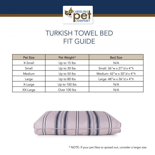 Carolina Pet - Turkish Towel Indoor/Outdoor Bed, Teal