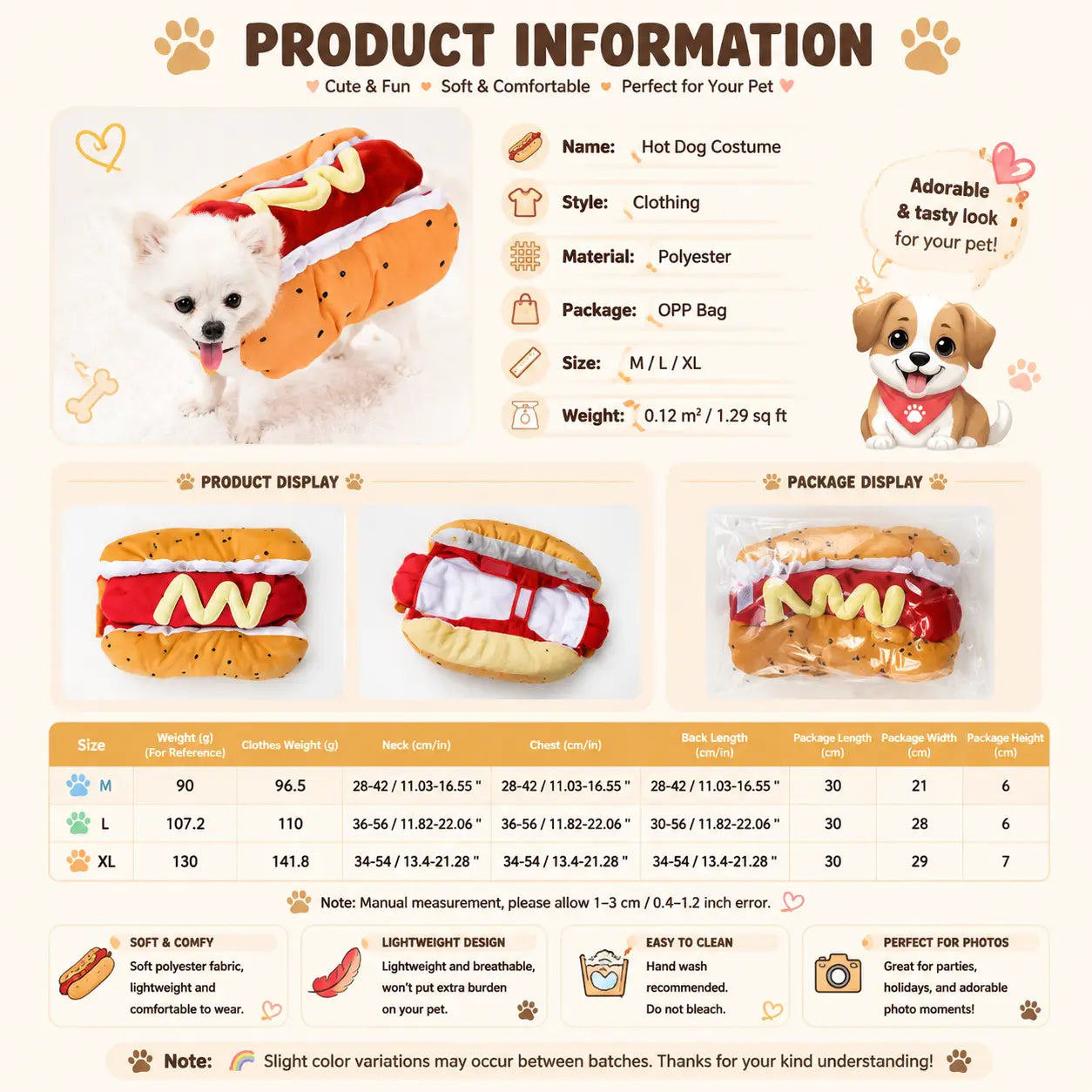 PawPaw Wholesale - Halloween Costume Hot Dog