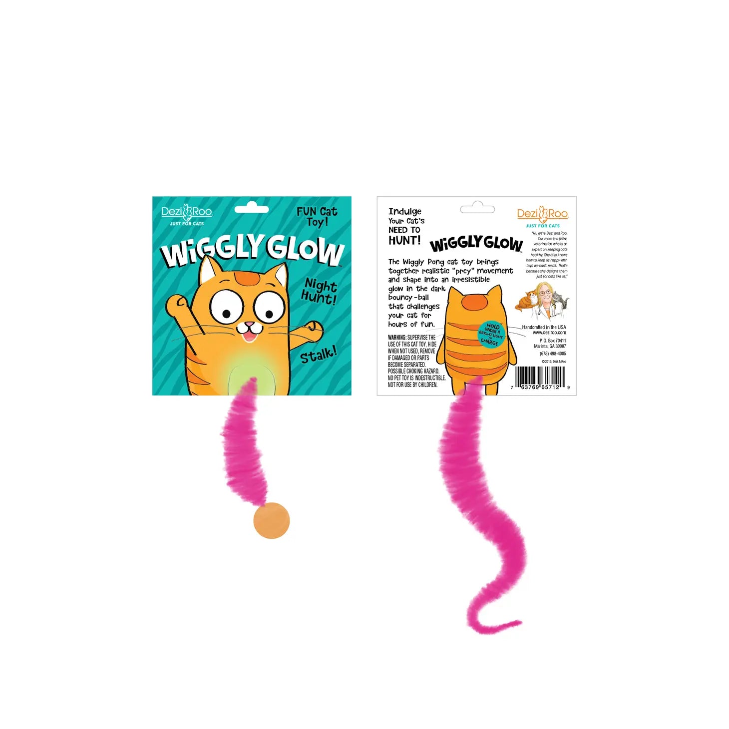 Dezi & Roo - Cat Toy Wiggly Glow Ball