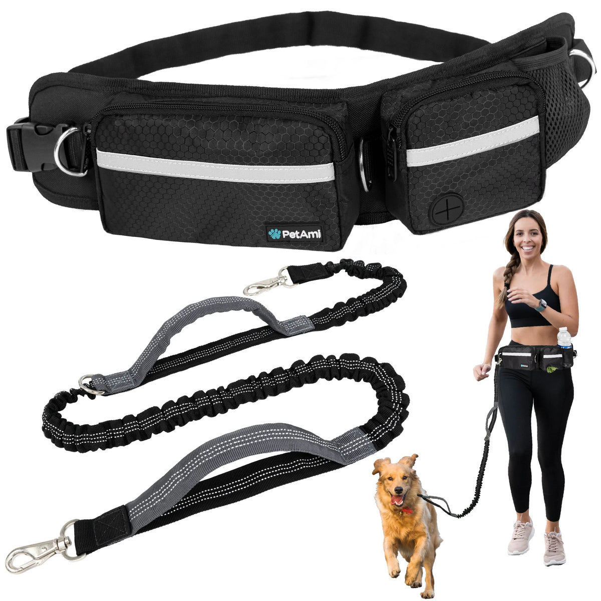 PetAmi - Dog Leash Bag Deluxe Hands Free