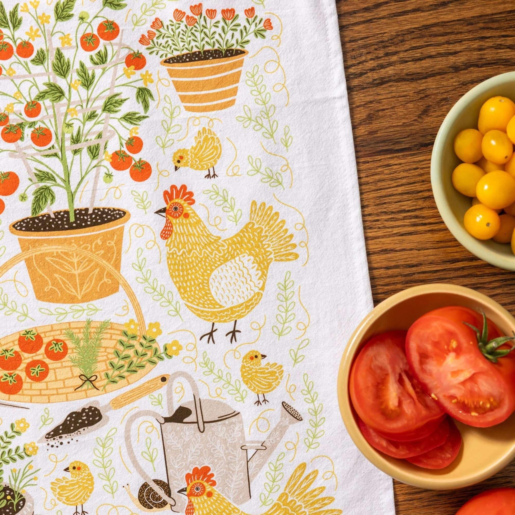 Gingiber - Tea Towel Garden Chickens