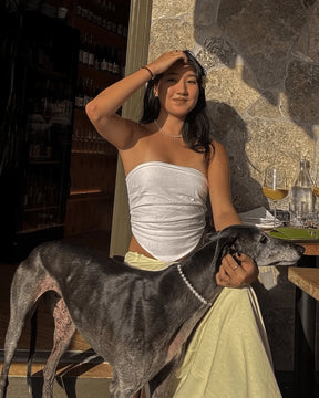 Furry Muse - Lola Necklace Pearl & Silver Chain