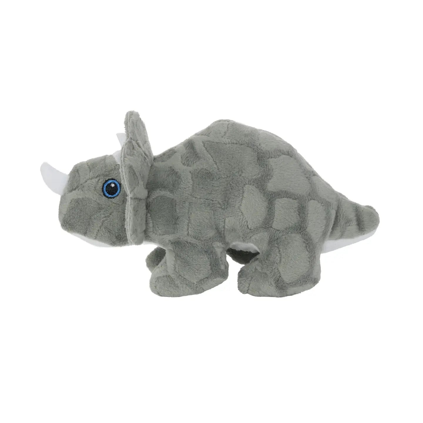 Tuffy Dog Toys - Mighty Jr Dinosaur Triceratatop Plush Squeaky Durable Toy