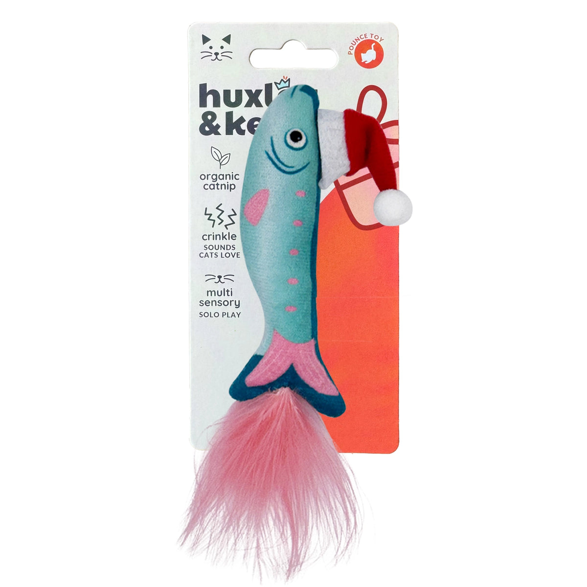 Huxley & Kent - Cat Toy Merry Fishmas Sardine Mint w/ Santa Hat