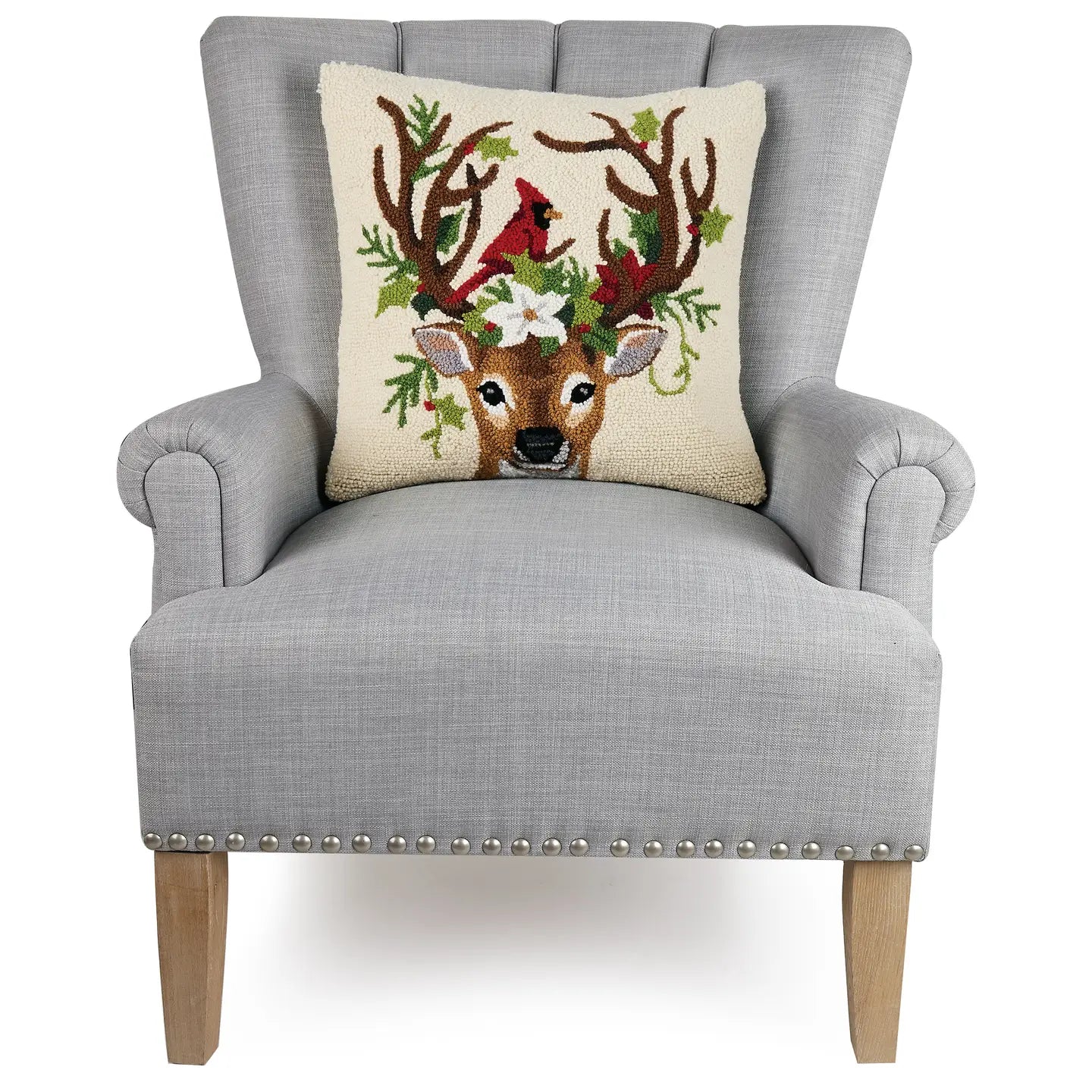 Peking Handicraft - Pillow Reindeer & Cardinal