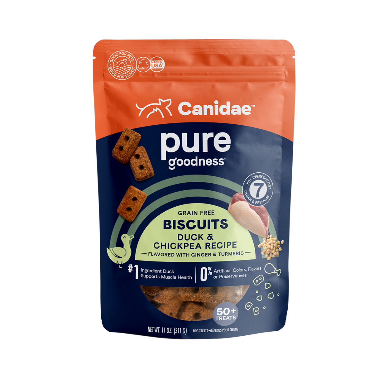 Canidae - Grain-Free Pure Heaven Biscuits with Duck & Chickpeas Crunchy Dog Treats