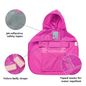 Cerise Pink | 3M Reflective Dog Raincoat Hooded