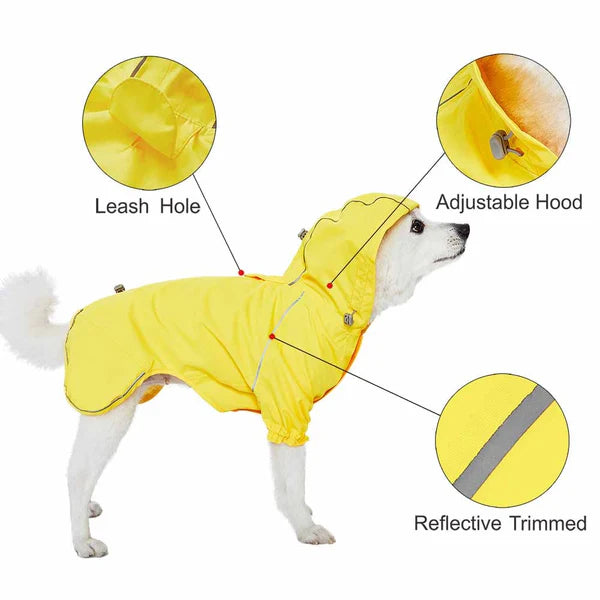Blueberry Pet - Dog Reflective Raincoat Yellow