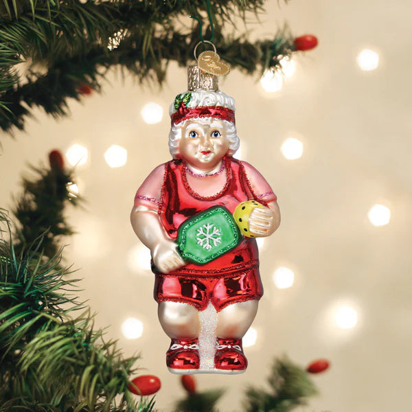 Old World Christmas - Pickleball Mrs. Claus Ornament