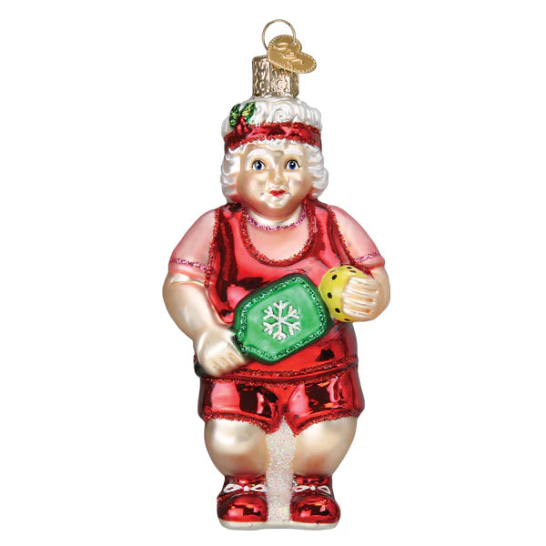 Old World Christmas - Pickleball Mrs. Claus Ornament