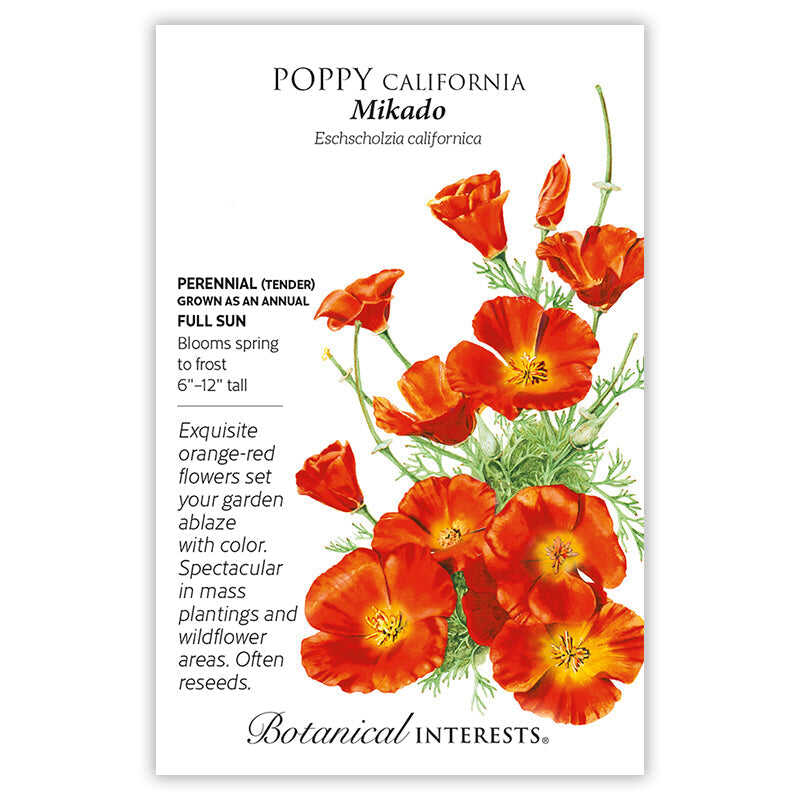 Botanical Interests, Inc. - Mikado California Poppy Seeds
