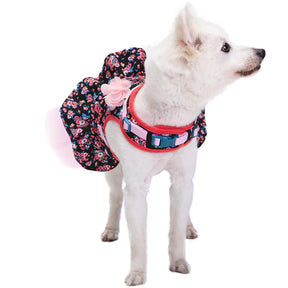 Black | Made Well Floral Print Dog Dress Harness