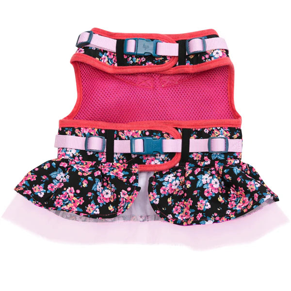 Black | Made Well Floral Print Dog Dress Harness