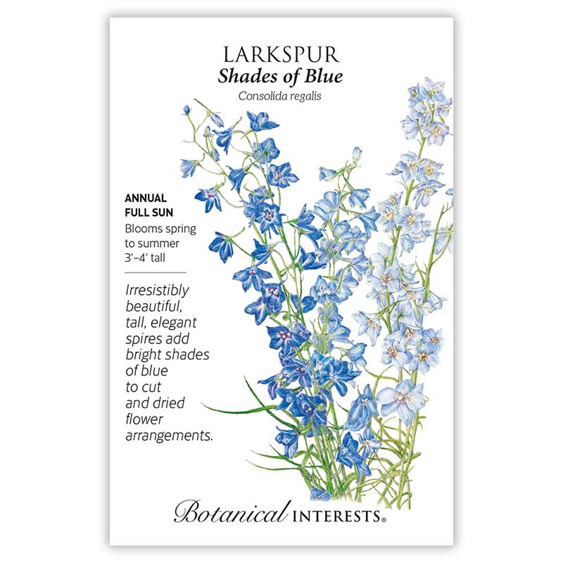 Botanical Interests, Inc. - Larkspur Shades of Blue Seeds
