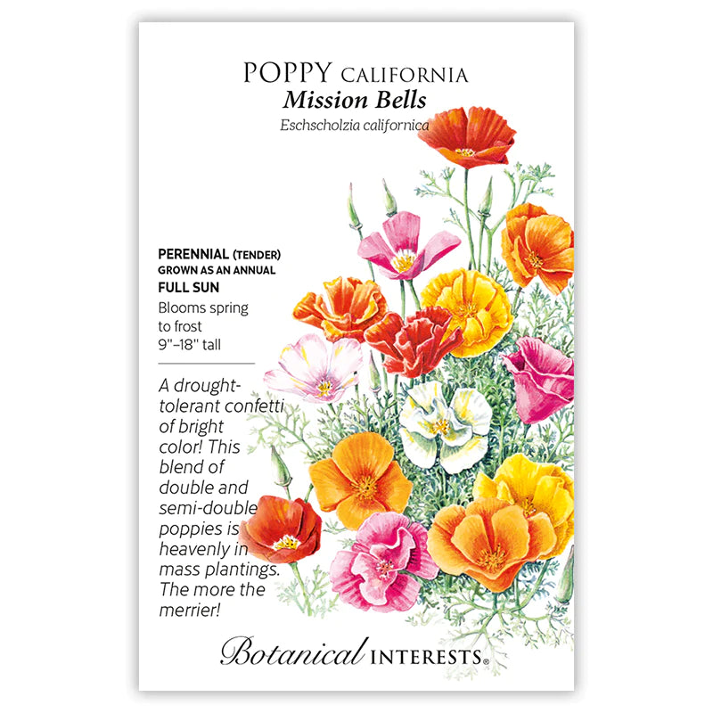 Poppy California Mission Bells Organic Seeds