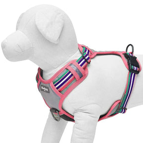 Pink, Emerald and Orchid | No Pull 3M Reflective Dog Harness Vest with Handle