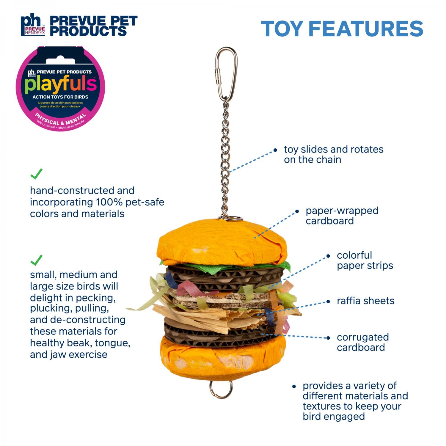 Prevue Hendryx - Patty Stack Cage Bird Toy