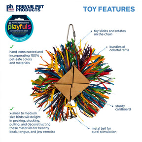 Prevue Hendryx - Raffia Rainbow Cage Bird Toy